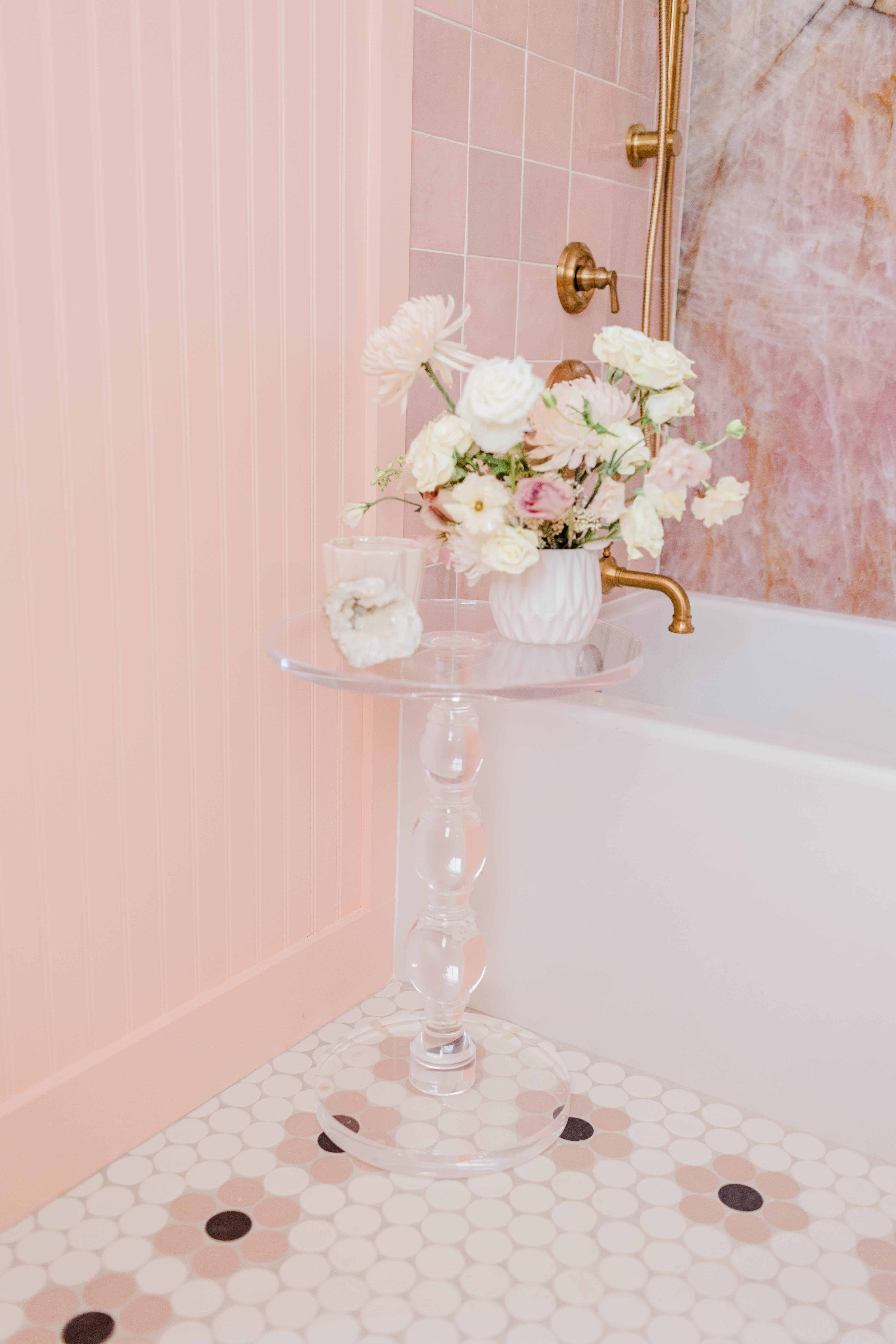 Tickled Pink A Joyful Bathroom Reno Bedrosians Tile & Stone